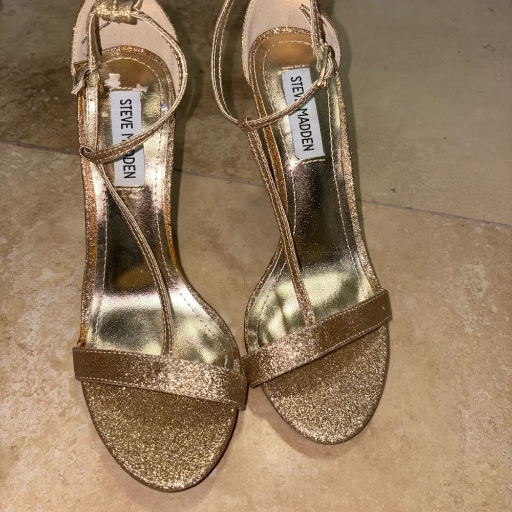 Steve Madden Glittering Gold Heels - Picture 2 of 3